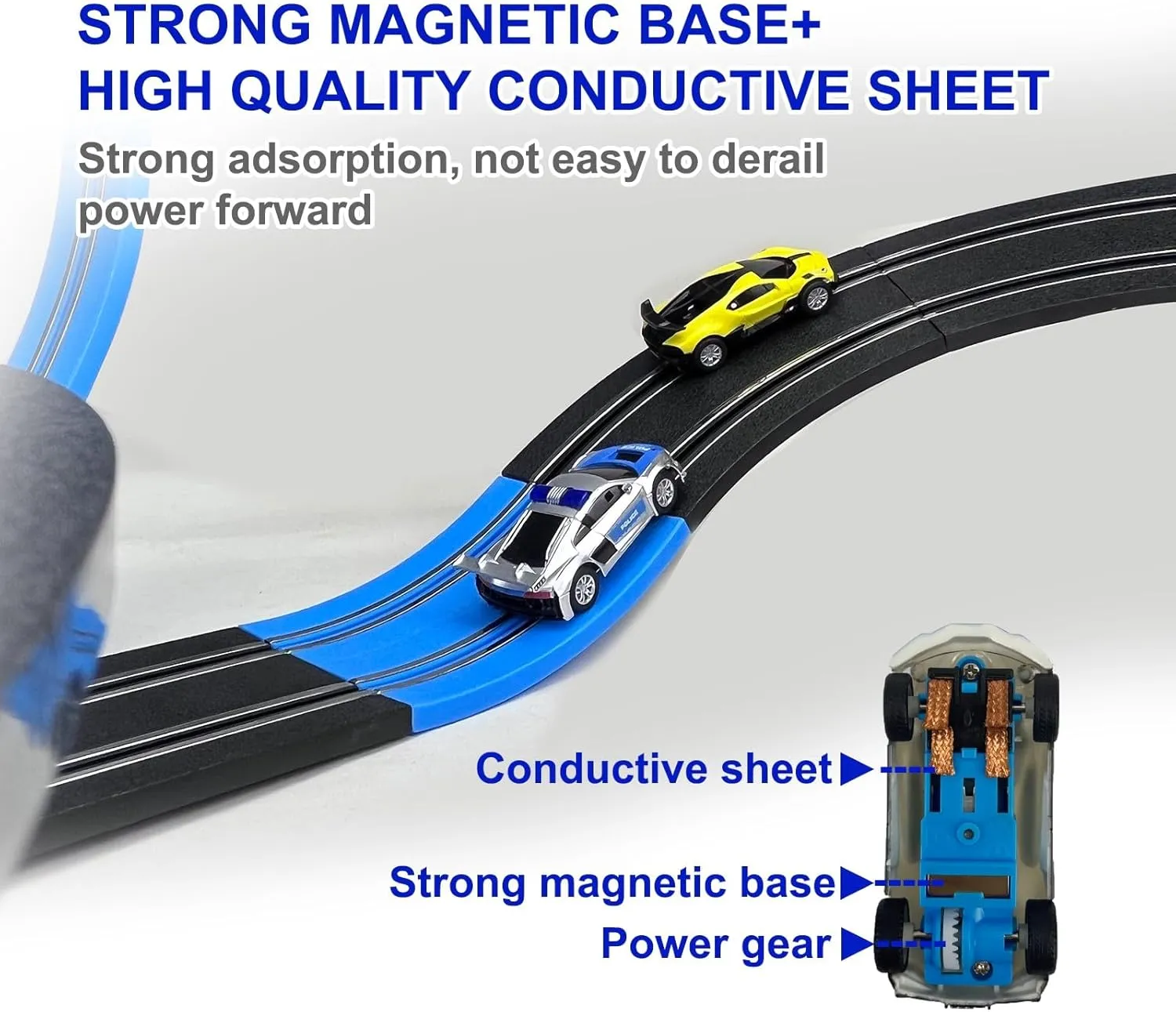 AGM MASTECH High Speed Series Dual Track Set, 8.4m Electric Track with 4 Vehicles Official Licensed Slot car Racing, Comes with 2 Hand Controls and Track Parts and a Lap Counter.
