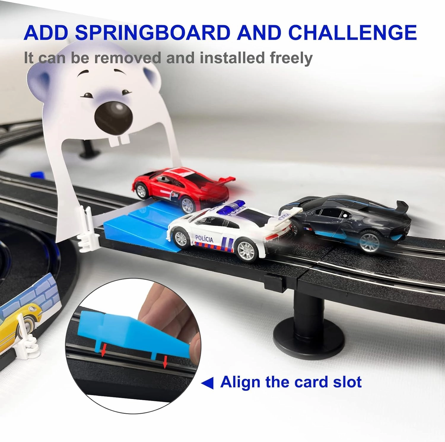 AGM MASETCH High Speed Series Tram Dual Track Set, Track with 4 Vehicles Official Licensed Slot car Racing, Comes with 2 Hand Controls and Track Parts and a Lap Counter.