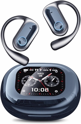 AI Translation Earbuds, Bluetooth 5.4 OWS Headphones with LCD Touch Screen, Real-Time Translator for 144 Languages & Accents, Perfect for Travel, Business & Learning, Royal Blue
