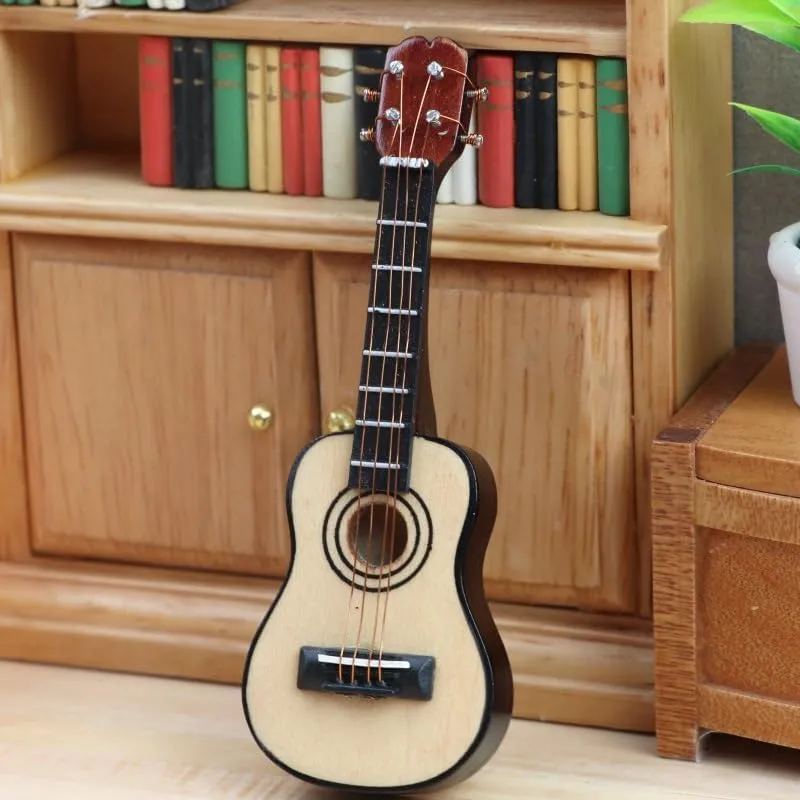 AirAds 1:12 Scale Dollhouse Miniatures Instrument Dummy Guitar Mini Classic Guitar Dolls Study Room Decor