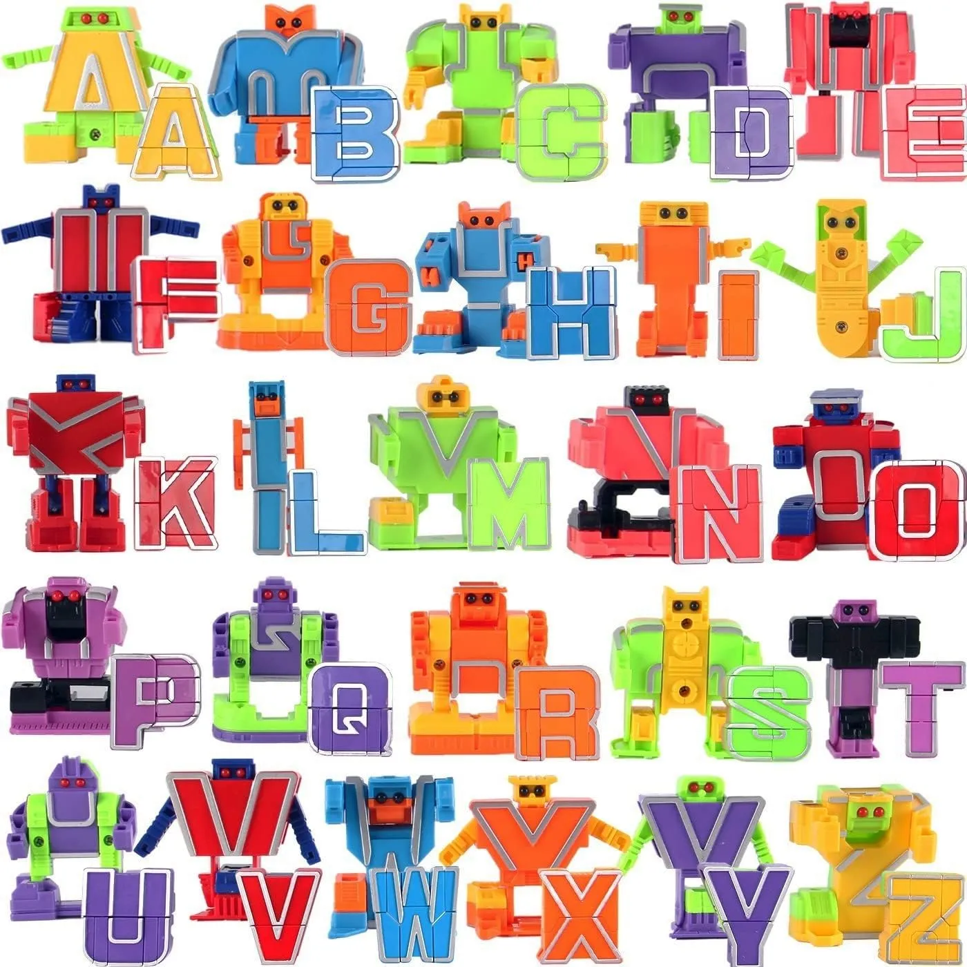 Alphabet Transforming ABC Letters Robots - 26 Piece Alphabots Learning Toys for Toddlers & Preschoolers Classroom Prizes Party Favors