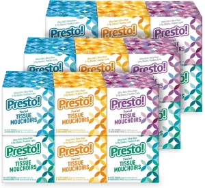 Amazon Brand - Presto! Ultra-Soft 3-Ply Premium Facial Tissues, 1188 Count (18 Packs of 66), (Packaging May Vary)