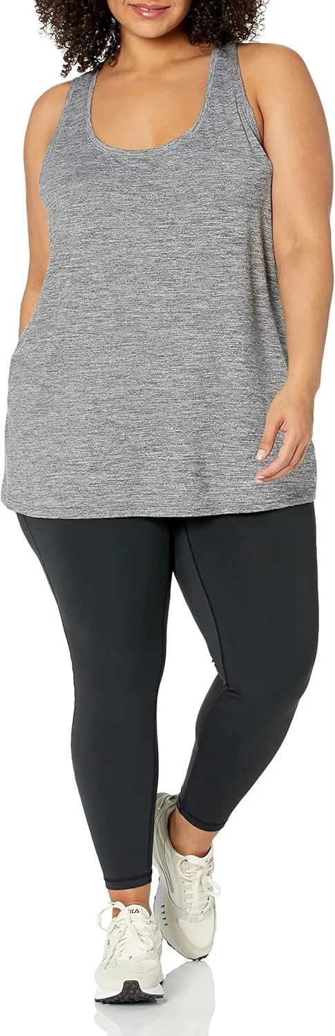 Amazon Essentials Women's Active Quick Dry Tech Stretch Racerback Tank Top (Available in Plus Size), Multipacks