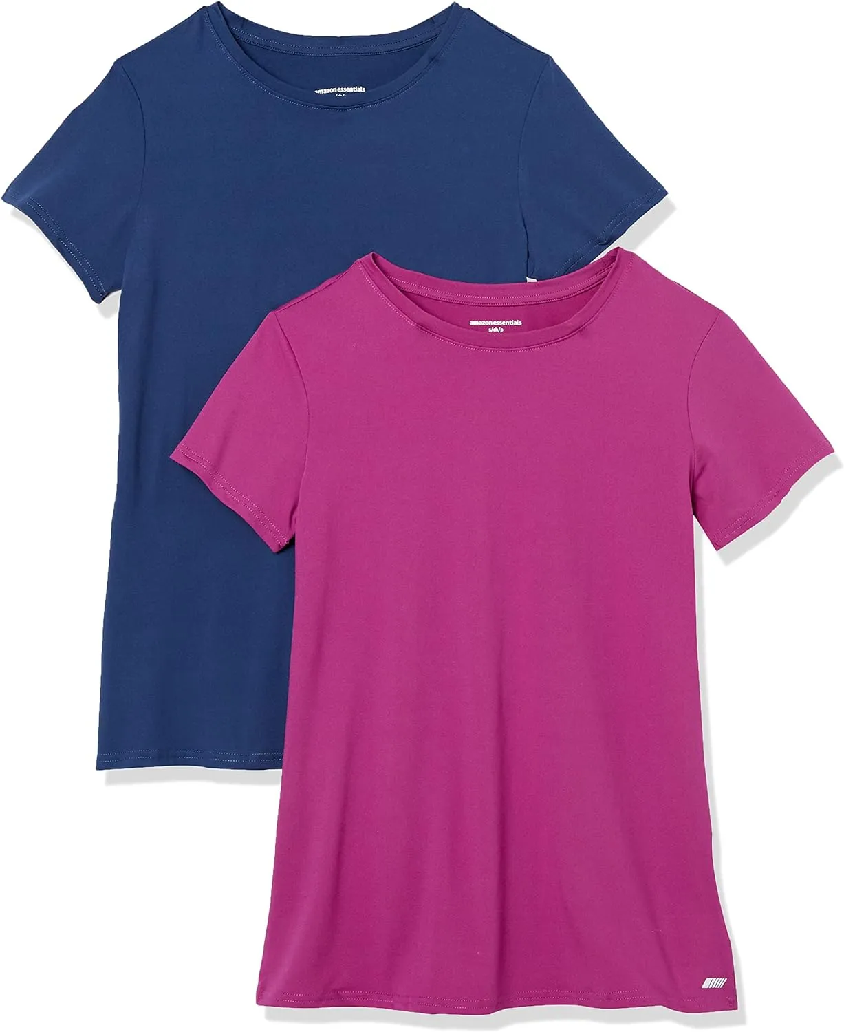 Amazon Essentials Women's Active Quick Dry Tech Stretch Short-Sleeve Crewneck T-Shirt (Available in Plus Size), Multipacks