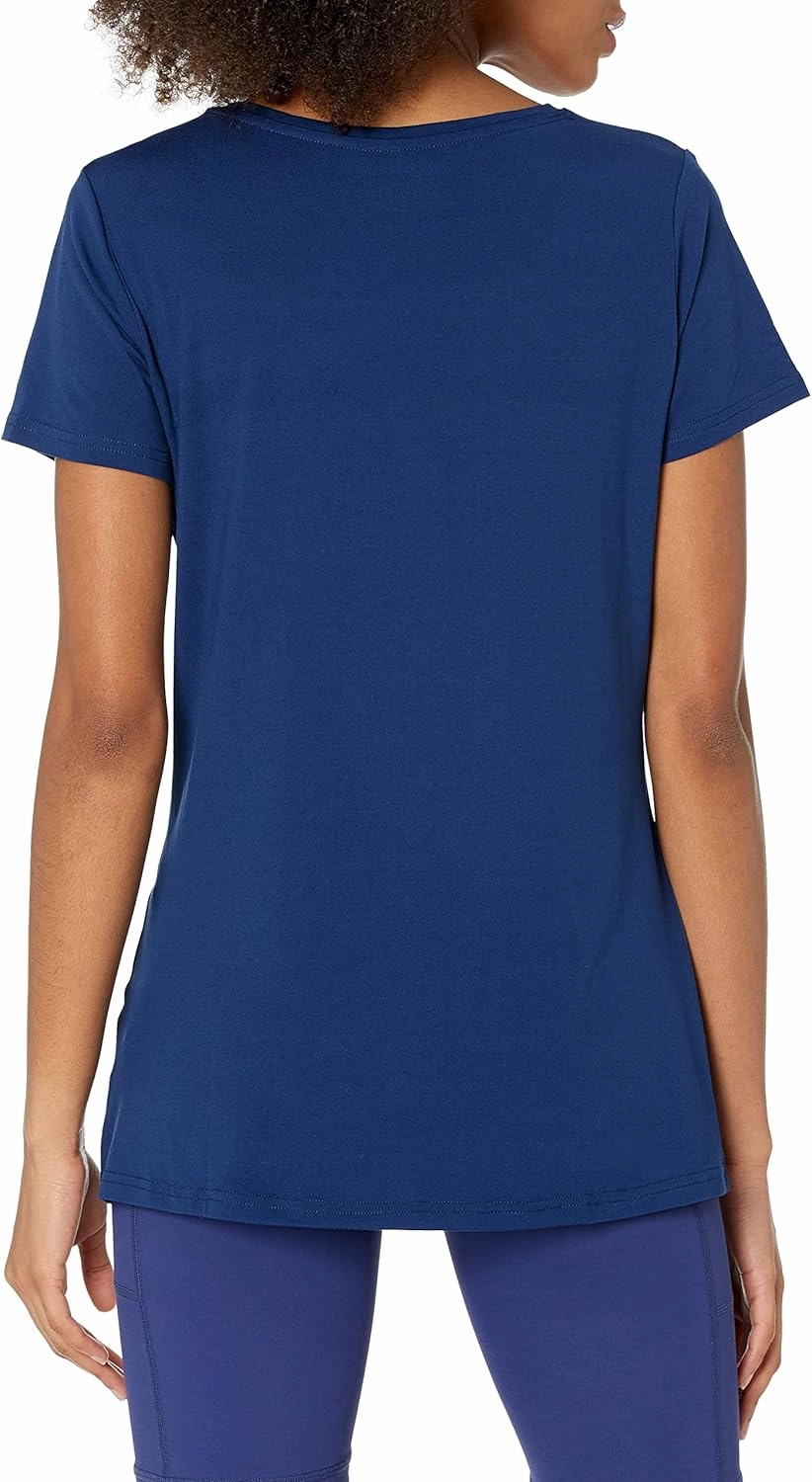 Amazon Essentials Women's Active Quick Dry Tech Stretch Short-Sleeve V-Neck T-Shirt (Available in Plus Size), Pack of 2