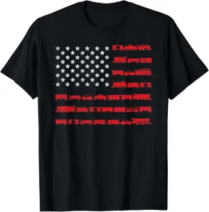 American Flag Railroad Train T-Shirt Gift T-Shirt