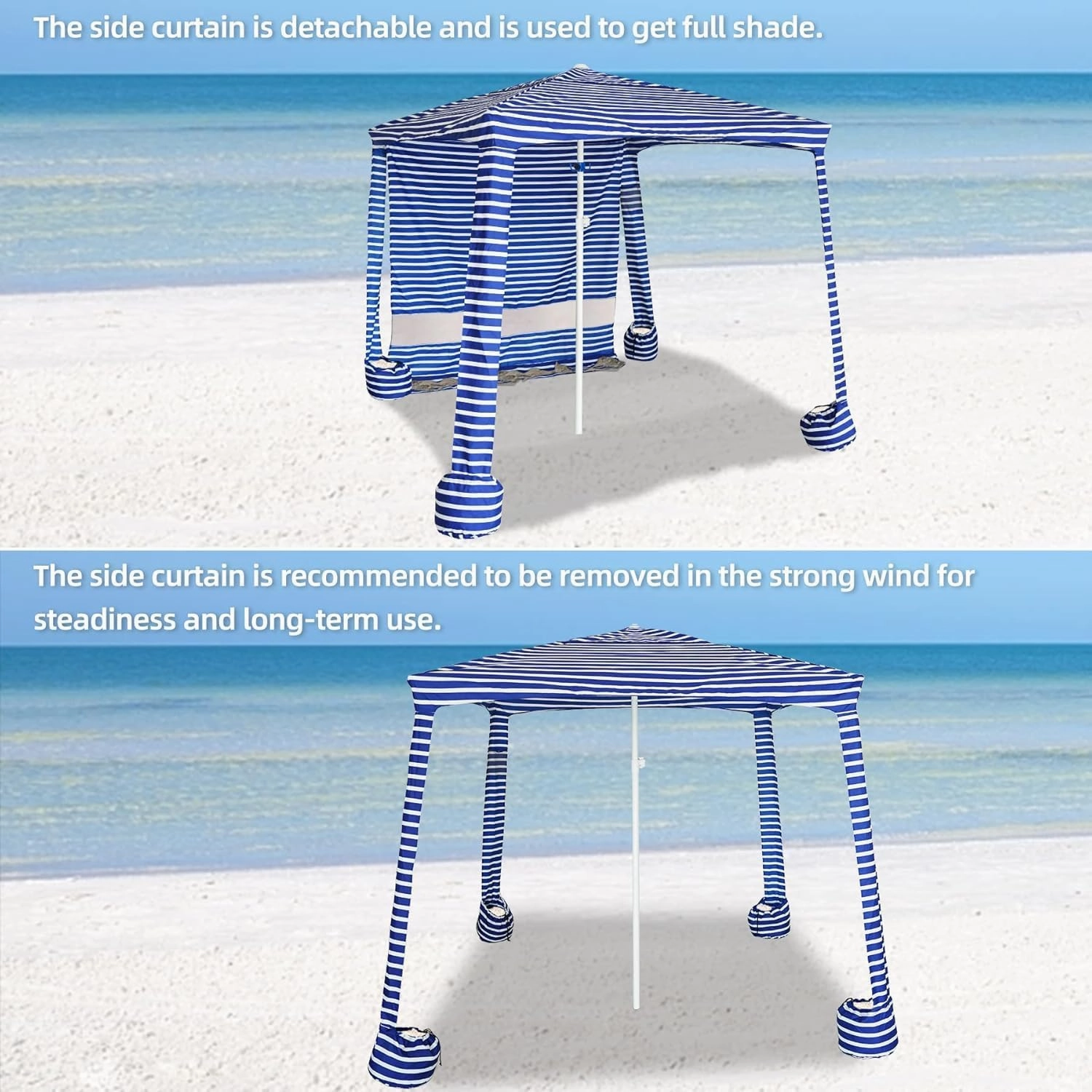 AMMSUN Beach Cabana Sidewall, Additional Privacy Sunwall for AMMSUN 6.2'×6.2' Beach Cabana, Easy Set Up and Take Down