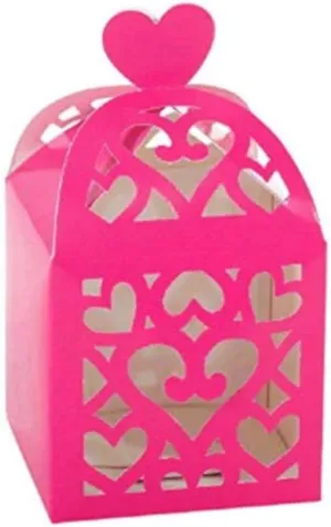 Amscan Party Supplies, Lantern Favor Boxes, Bright Pink, Party Favors, 2 1/2" H x 2 1/2" W x 2 1/2" D, 50ct