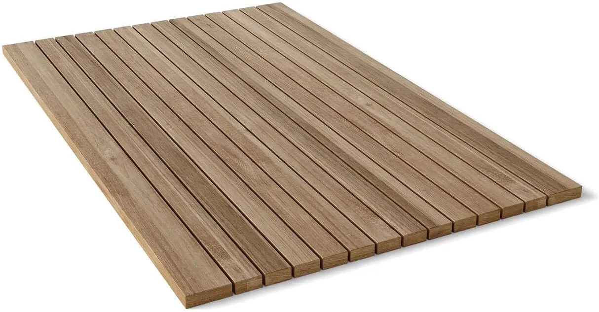 Anderson Teak SPA-3120 Rectangular Roll It & Go Teak Shower Mat, Natural