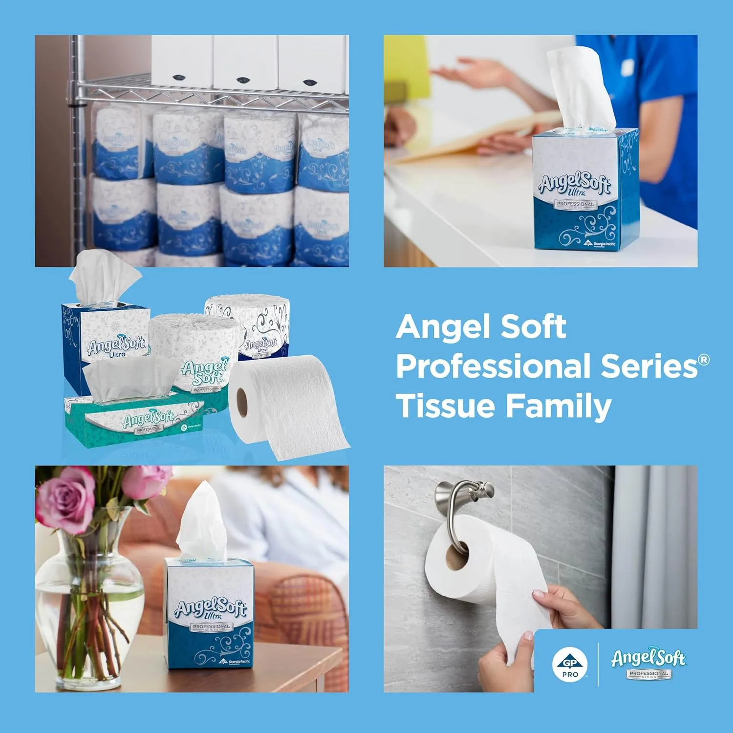 Angel Soft Professional Series 2-Ply Facial Tissue (46580), 96 Sheets, 36 Boxes, Bulk Pack, Ideal for Bathrooms, Meeting Rooms, Reception Areas