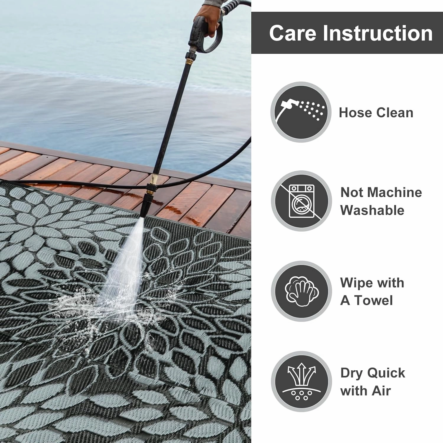 Anidaroel Outdoor Rugs 6x9ft for Patios Clearance Waterproof, Reversible Tropical Plastic Straw Camping Mat Outside Rug, Large Outdoor Area Rug for RV, Porch, Deck, Balcony, Picnic(6'x9')