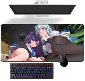Anime Mouse pad Blue Archive Yūka & Noa Anime Mouse Pads Deskmat Keyboard Mat Large Mouse Pads, 400mm*900mm*3mm