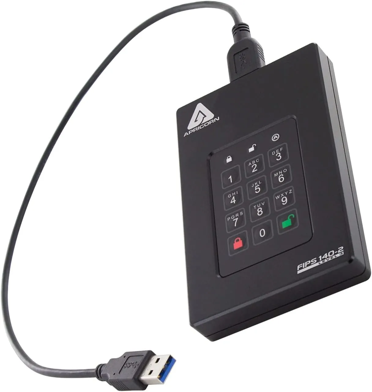 Apricorn 2TB Aegis Fortress L3- FIPS Level 3 Validated USB 3.0 Hardware Encrypted Portable Drive (AFL3-2TB) , black