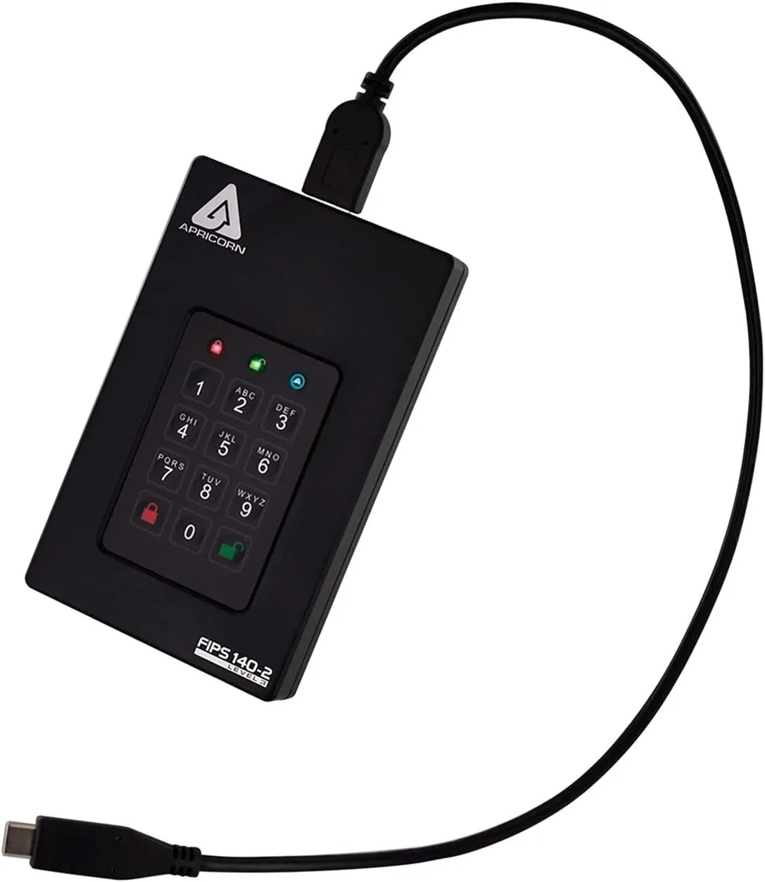 Apricorn 2TB Aegis Fortress L3- FIPS Level 3 Validated USB 3.0 Hardware Encrypted Portable Drive (AFL3-2TB) , black