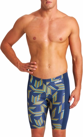 ARENA Puzzled Athletic Swim Jammers for Men Competitive Racing, Training, Quick Dry, Compression, Chlorine Resistant Swimsuit