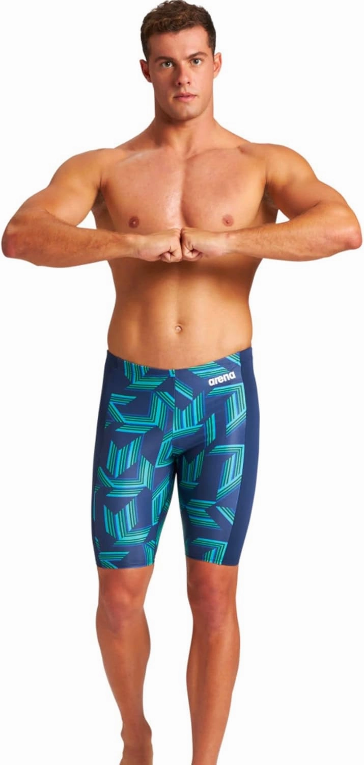 ARENA Puzzled Athletic Swim Jammers for Men Competitive Racing, Training, Quick Dry, Compression, Chlorine Resistant Swimsuit