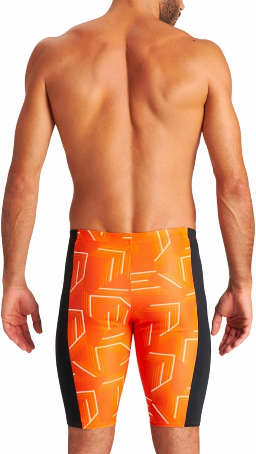 ARENA Puzzled Athletic Swim Jammers for Men Competitive Racing, Training, Quick Dry, Compression, Chlorine Resistant Swimsuit