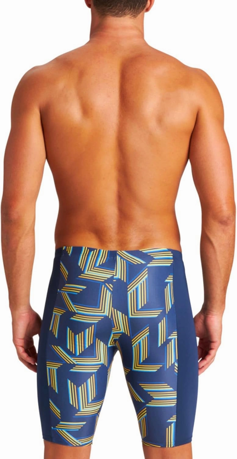 ARENA Puzzled Athletic Swim Jammers for Men Competitive Racing, Training, Quick Dry, Compression, Chlorine Resistant Swimsuit