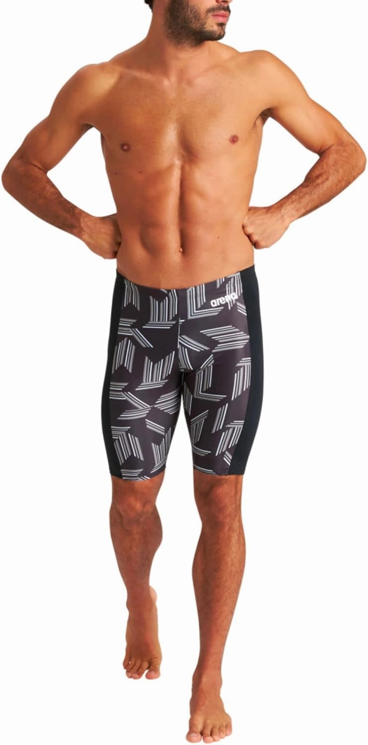 ARENA Puzzled Athletic Swim Jammers for Men Competitive Racing, Training, Quick Dry, Compression, Chlorine Resistant Swimsuit