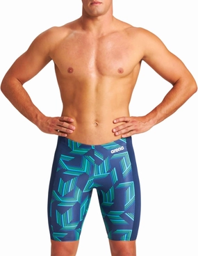 ARENA Puzzled Athletic Swim Jammers for Men Competitive Racing, Training, Quick Dry, Compression, Chlorine Resistant Swimsuit