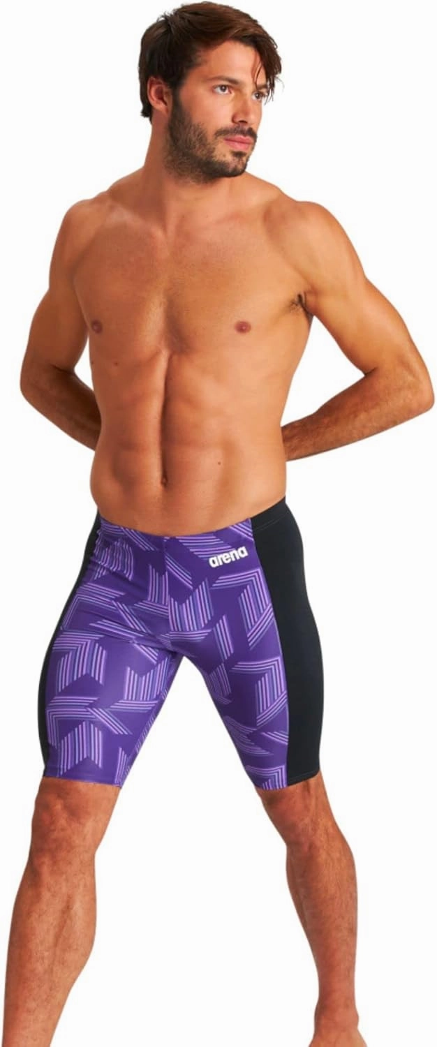 ARENA Puzzled Athletic Swim Jammers for Men Competitive Racing, Training, Quick Dry, Compression, Chlorine Resistant Swimsuit