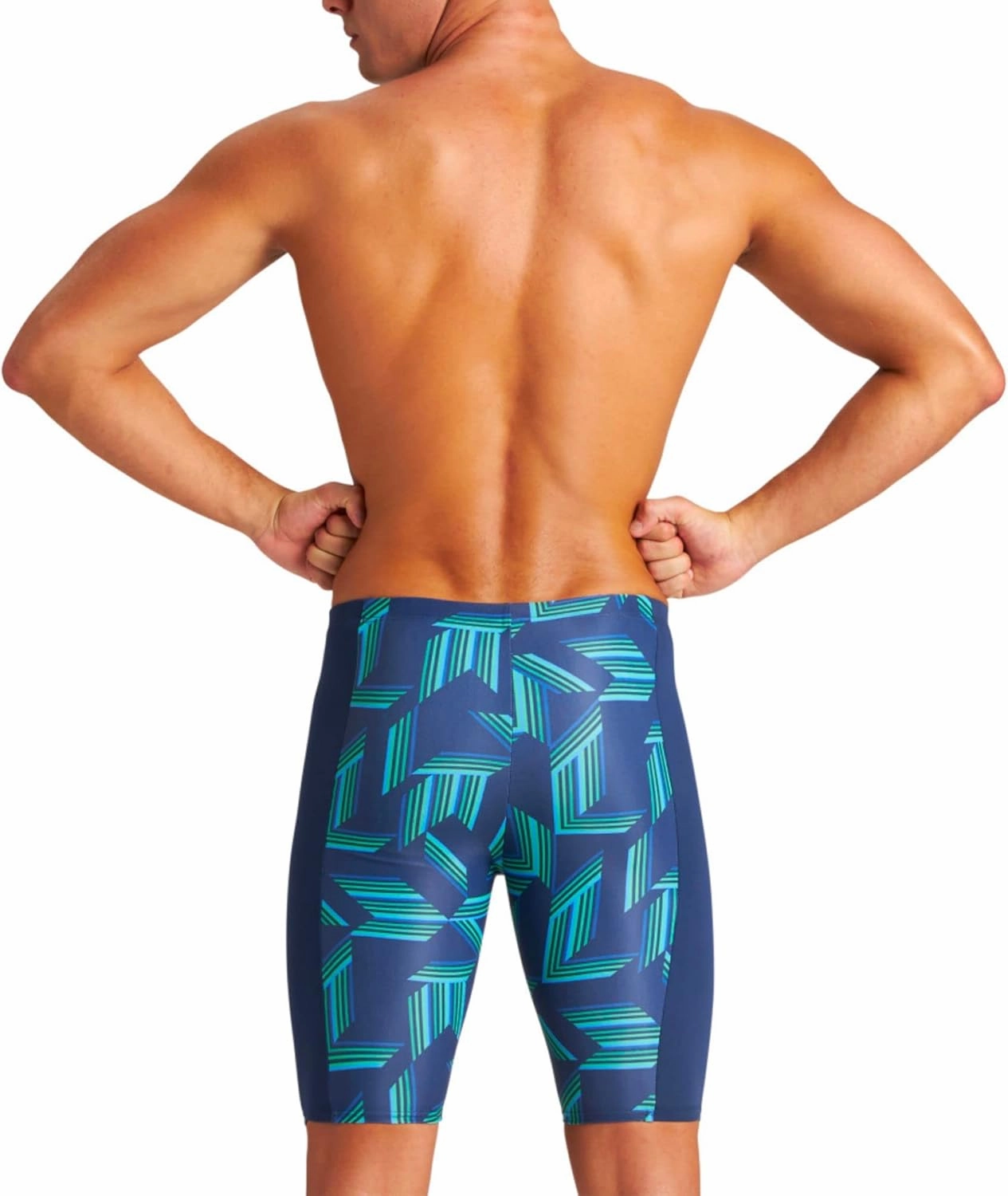 ARENA Puzzled Athletic Swim Jammers for Men Competitive Racing, Training, Quick Dry, Compression, Chlorine Resistant Swimsuit