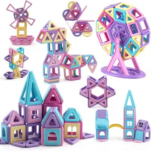 ASOK 149 Pcs Mini Magnetic Blocks Castle Building Tiles Edutainment Toys Develop Creativity Imagination STEM Toys for Kids Age 4 5 6 7 8 9 Years Old Girls Boys Gifts