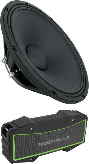 Audiosavings Bundle: (1) Celestion FTR18-4080FD 2000W 18" Pro Audio Subwoofer/8 Ohm Sub Woofer Bundle with (1) Rockville Rock Everywhere Portable Bluetooth Speaker/Waterproof/Wireless Link (2 Items)