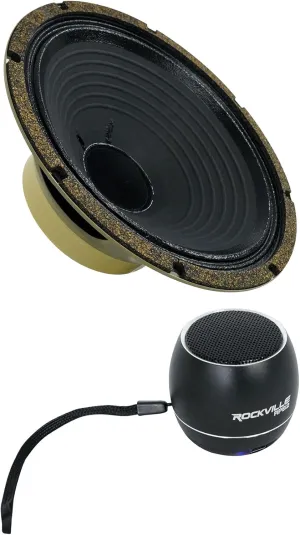 Audiosavings Bundle: (1) Celestion G10 Creamback 45W 10" Ceramic Magnet Guitar Speaker 8 Ohm Bundle with (1) Rockville RPB2-BLACK Handheld Wireless Portable Bluetooth Speaker Great Sound.