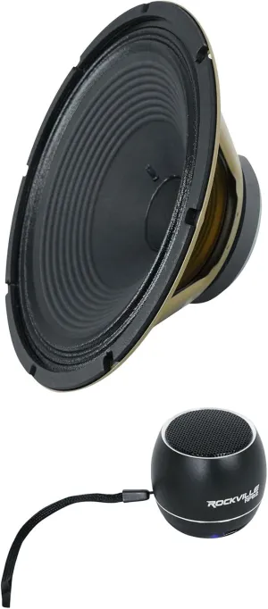 Audiosavings Bundle: (1) Celestion V-Type 12" Inch Guitar Speaker 8 Ohm W/Ceramic Magnet Bundle with (1) Rockville RPB2-BLACK Handheld Wireless Portable Bluetooth Speaker Great Sound (Items 2)