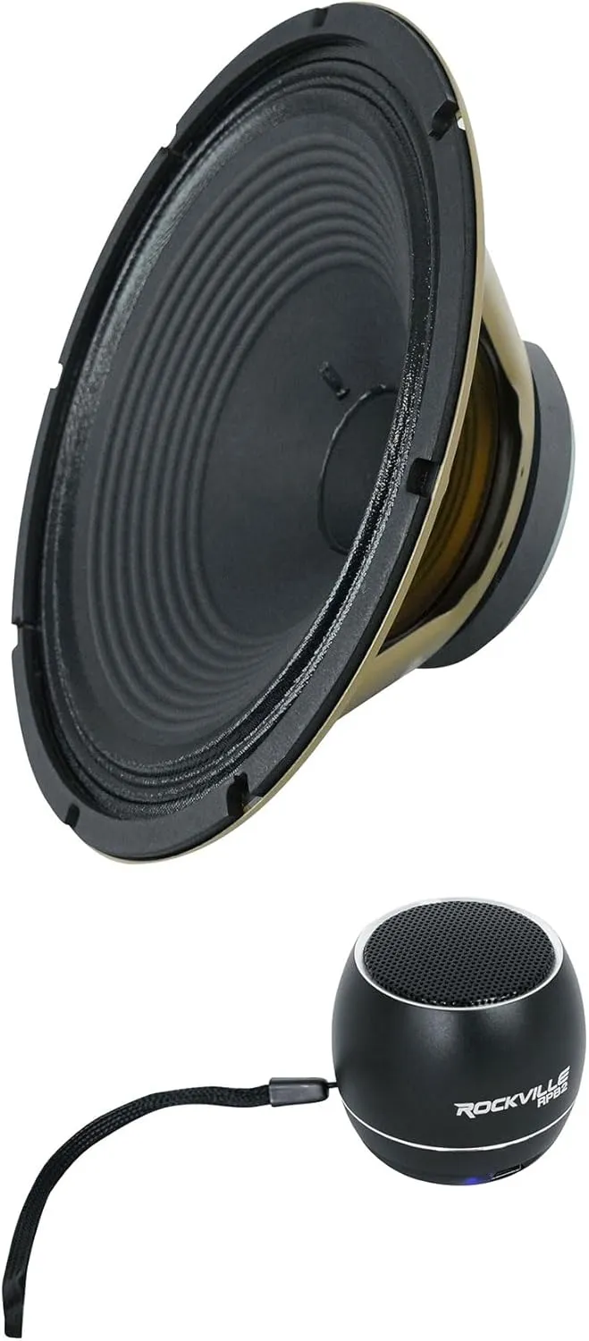 Audiosavings Bundle: (1) Celestion V-Type 12" Inch Guitar Speaker 8 Ohm W/Ceramic Magnet Bundle with (1) Rockville RPB2-BLACK Handheld Wireless Portable Bluetooth Speaker Great Sound (Items 2)