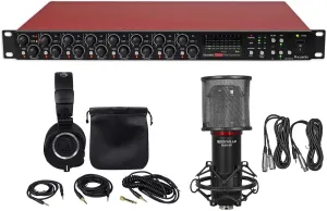Audiosavings Bundle: Focusrite Scarlett OctoPre Dynamic 8-Channel Mic Preamp ADAT 192kHz Bundle with Audio Technica ATH-M50X Studio Headphones Case & Rockville RCM SR Condenser Microphone (3 Items)