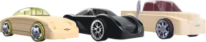 Automoblox Collectible Wood Toy Cars and Trucks—Mini Manta/Fang/Rex 3-Pack (Compatible with other Mini and Micro Series Vehicles)