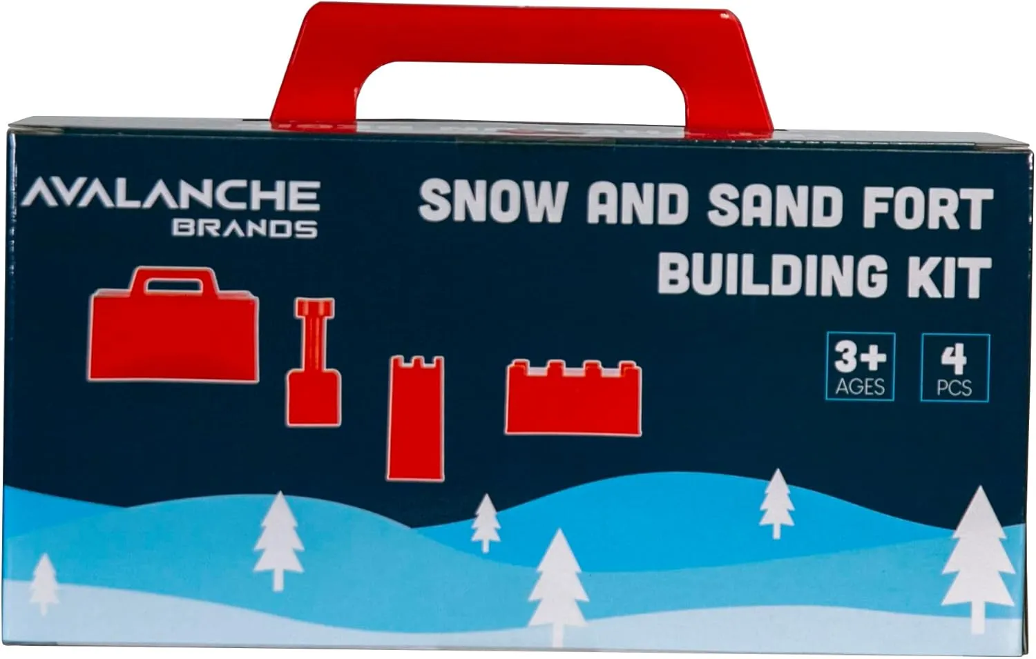 Avalanche Brands | Snow & Sand Fort Building Kit | Red | 4-Piece Set