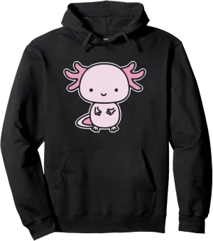 Axolotl Inside Pocket Watching You - Walking Fish Axolotl Pullover Hoodie