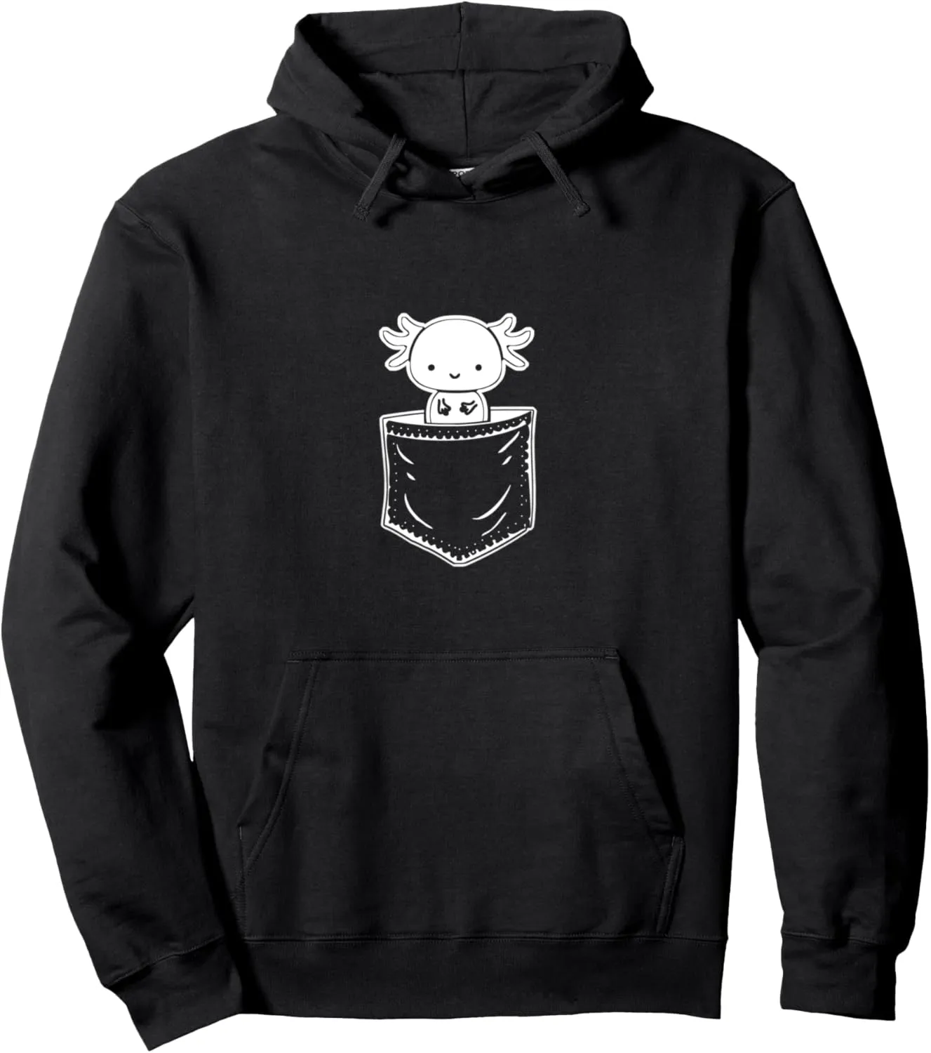 Axolotl Inside Pocket Watching You, Walking Fish Axolotl Pullover Hoodie