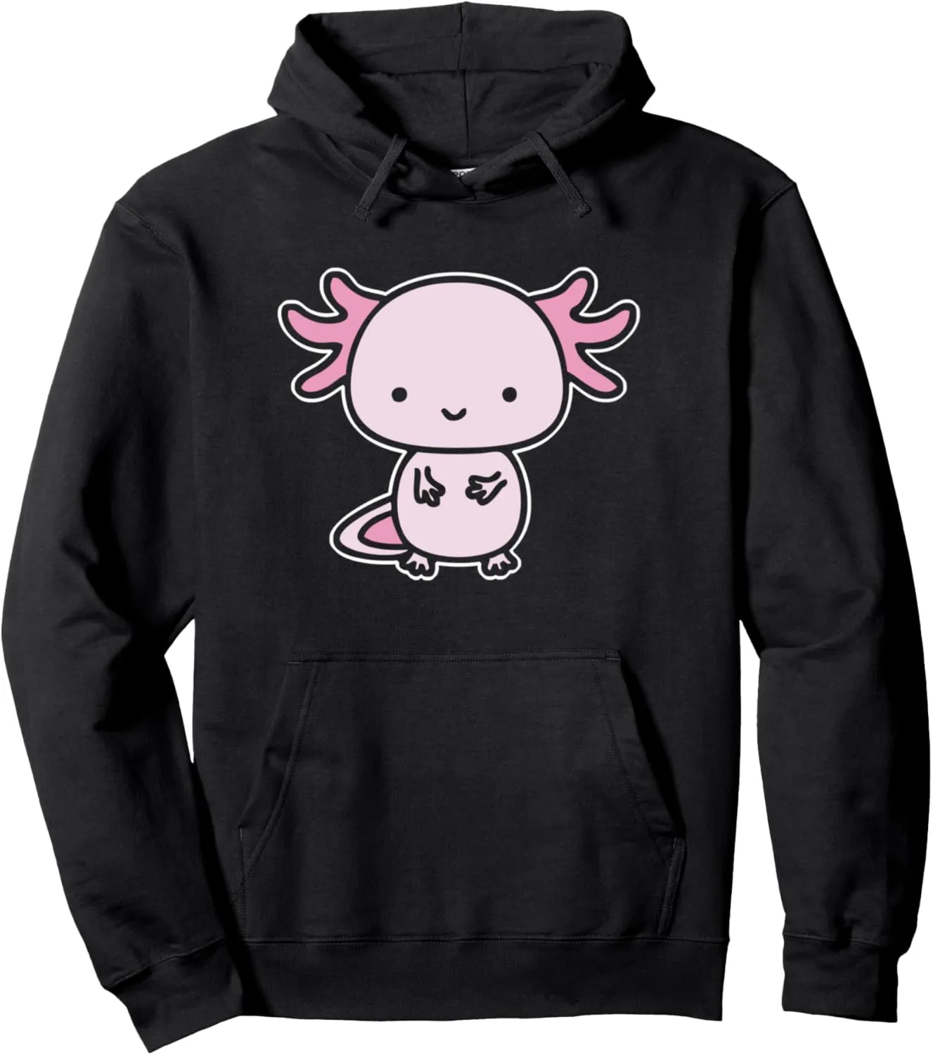 Axolotl Inside Pocket Watching You - Walking Fish Axolotl Pullover Hoodie