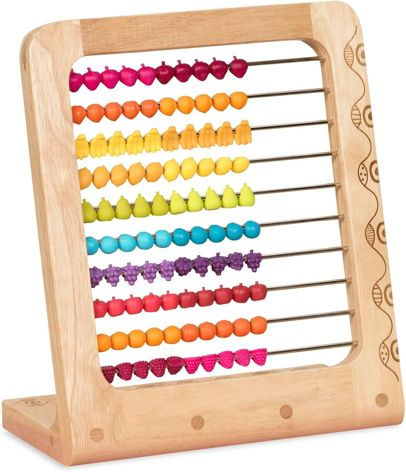B. toys- Wooden Abacus Toy- Education Toy- Classic Wooden Math Game Toy for Early Childhood Education & Development with 100 Fruit Beads- Two-ty Fruity! -18 months  
