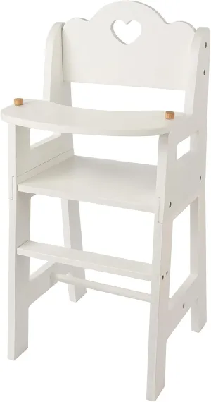 BABESIDE Baby Doll High Chair for 12-18 Inch Dolls, Baby Dolls Accessories Wooden Dollhouse Furniture Doll Highchair for Toddler 3-5 Pretend Play Toys, Only Wooden High Chair for Dolls