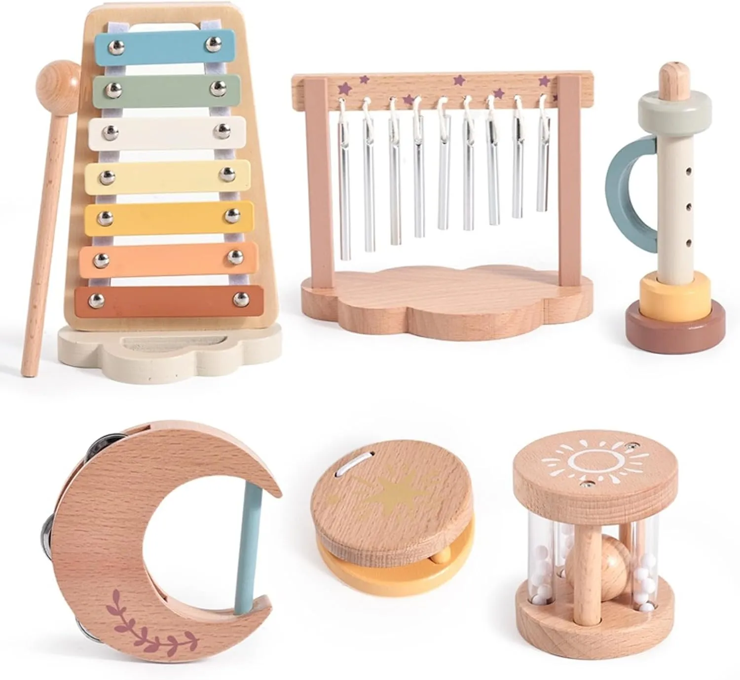 Baby Montessori Musical Instruments,Wooden Percussion Xylophone Musical Toys for Toddlers,Sensory Toys for 18  Month Old,Kids Preschool Educational,Birthday Gift for Ages 2 3