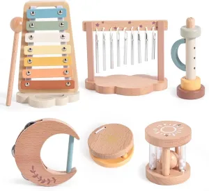 Baby Montessori Musical Instruments,Wooden Percussion Xylophone Musical Toys for Toddlers,Sensory Toys for 18  Month Old,Kids Preschool Educational,Birthday Gift for Ages 2 3