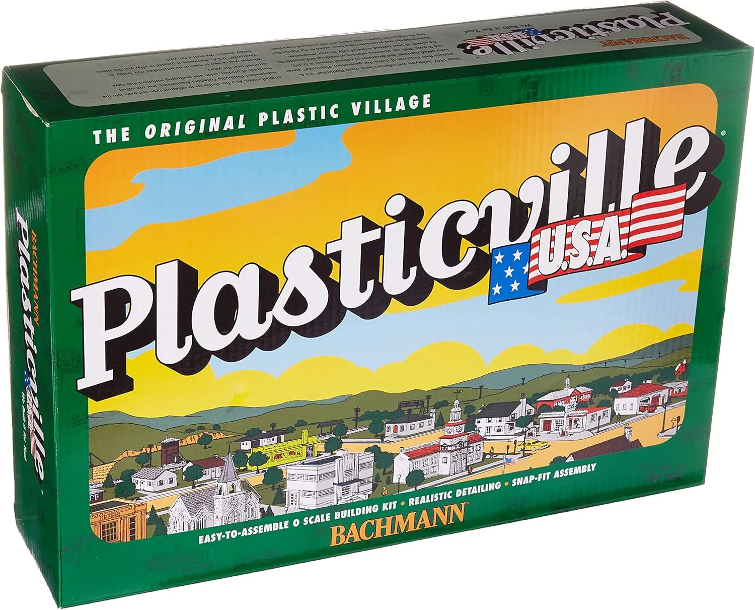 Bachmann Trains - PLASTICVILLE U.S.A. BUILDINGS – CLASSIC KITS - SCHOOL HOUSE w/Playground Equipment - O Scale