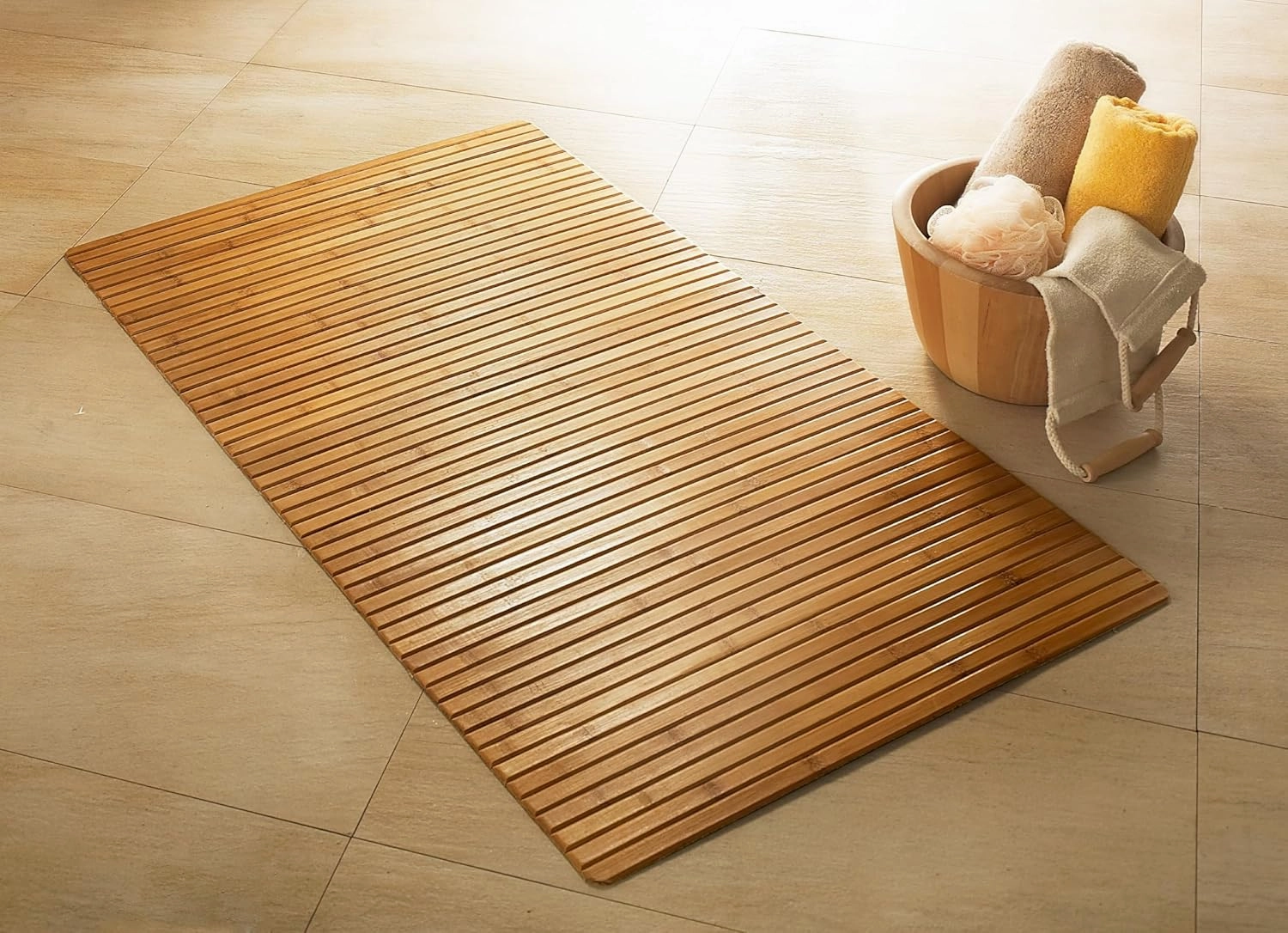 Bamboo Wooden Mat - Nature (23.6x45.3in)