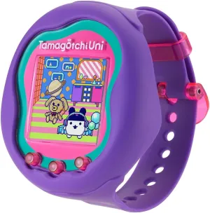 Bandai Tamagotchi Uni - Connected Tamagotchi with Wrist Watch - Virtual Pet - Purple Model - 43352
