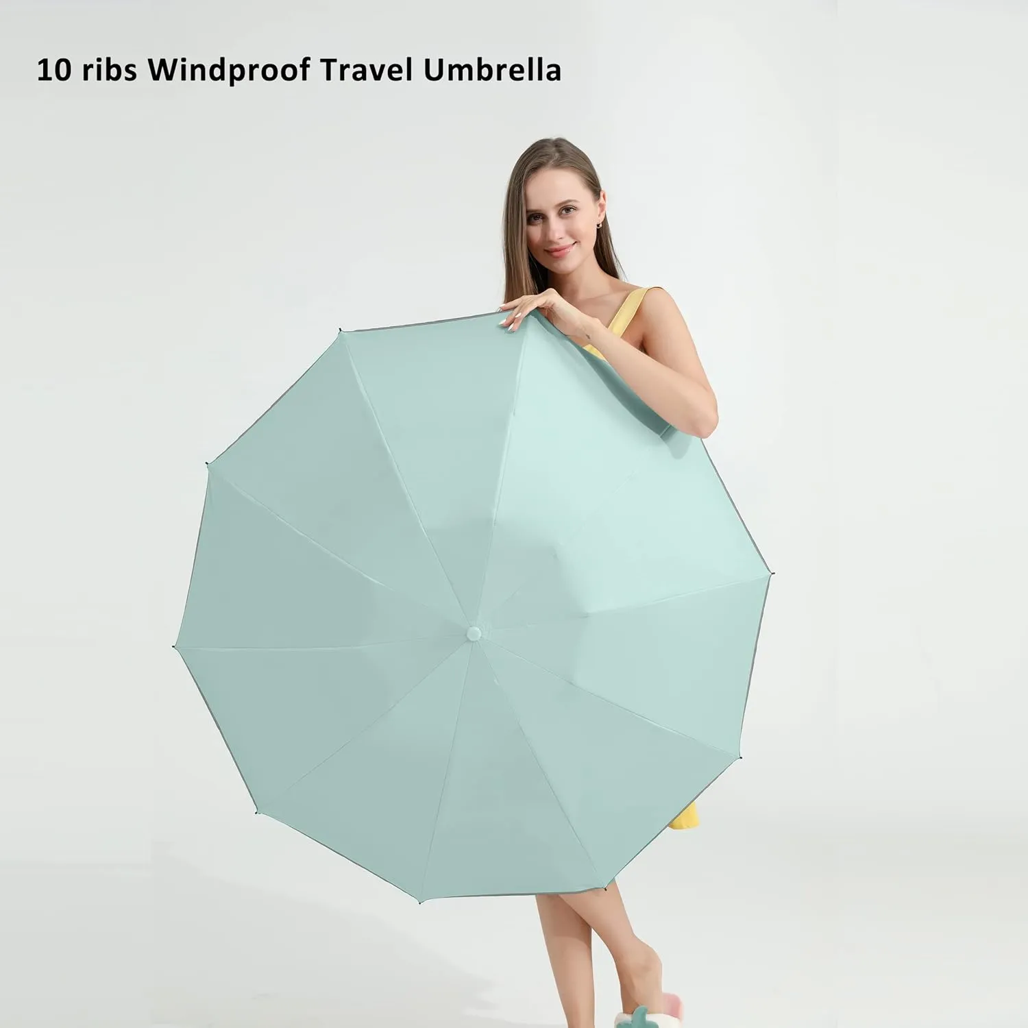 BAODINI Inverted UV Umbrella for Rain and Sun Medium Size UPF 50  Rverse Compact Umbrella Auto Open Close