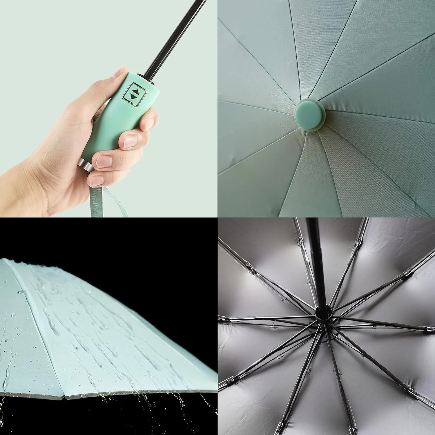 BAODINI Inverted UV Umbrella for Rain and Sun Medium Size UPF 50  Rverse Compact Umbrella Auto Open Close