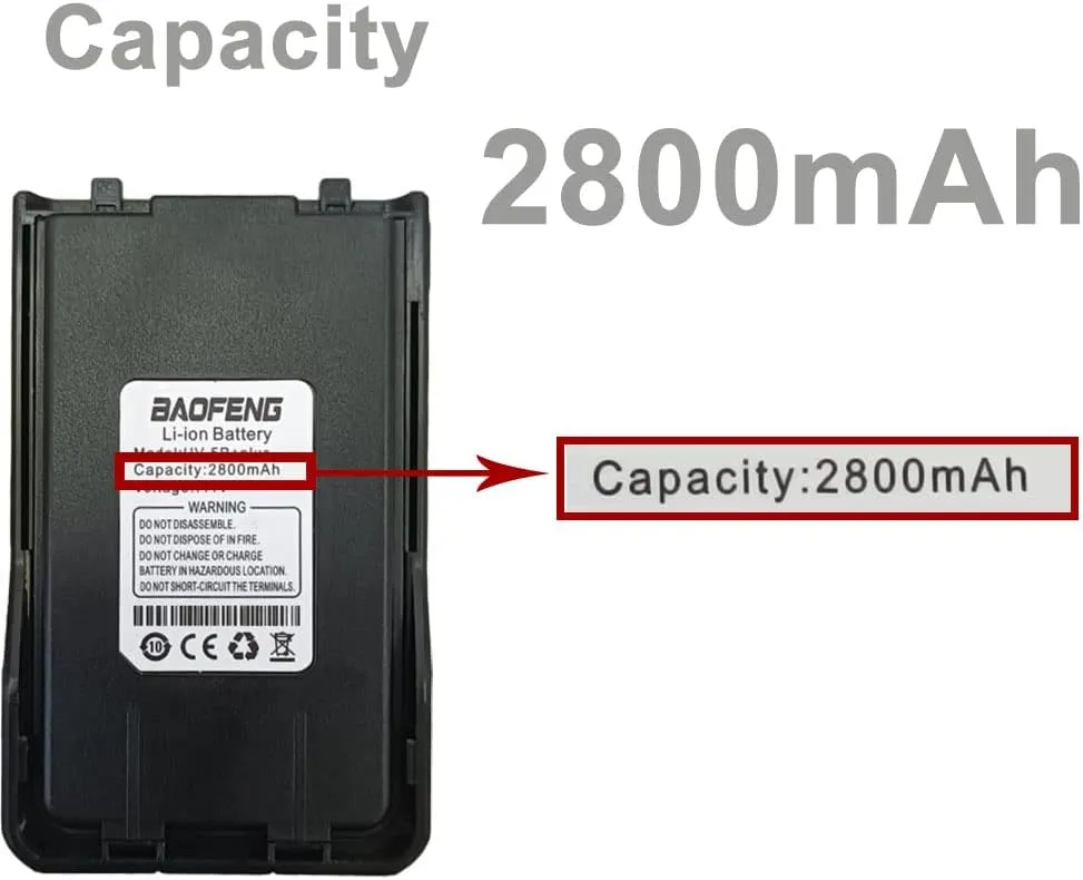 BAOFENG UV-S9 Plus Two Way Radio with Rechargeable 2800mAh Li-ion Battery and USB Fast Charger (2pcs)