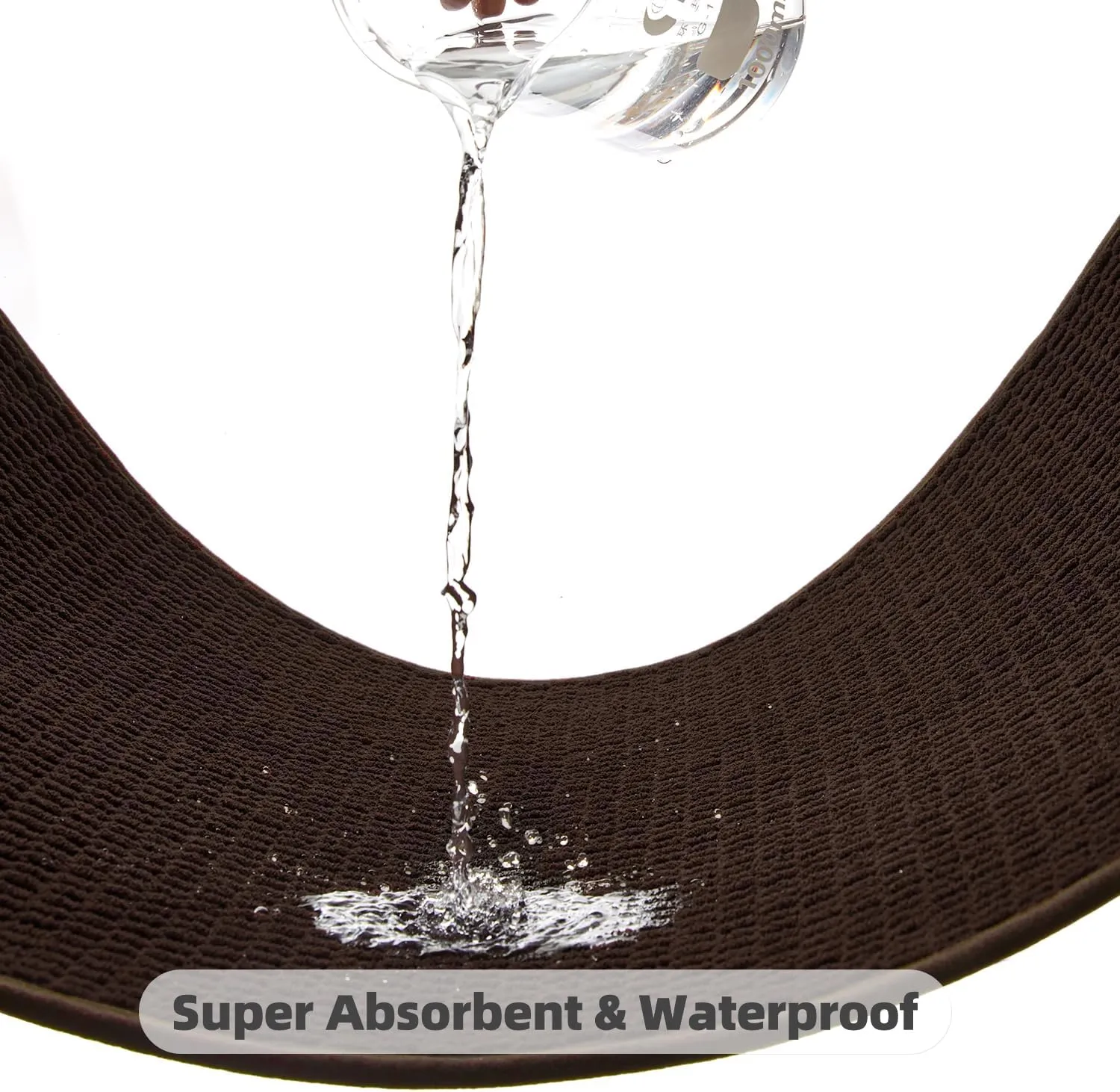 Bathroom Rugs Non Slip Washable, Super Absorbent Thin Bath Mat Small Quick Dry Low Pile Bathroom Rug, Brown 16"x24"