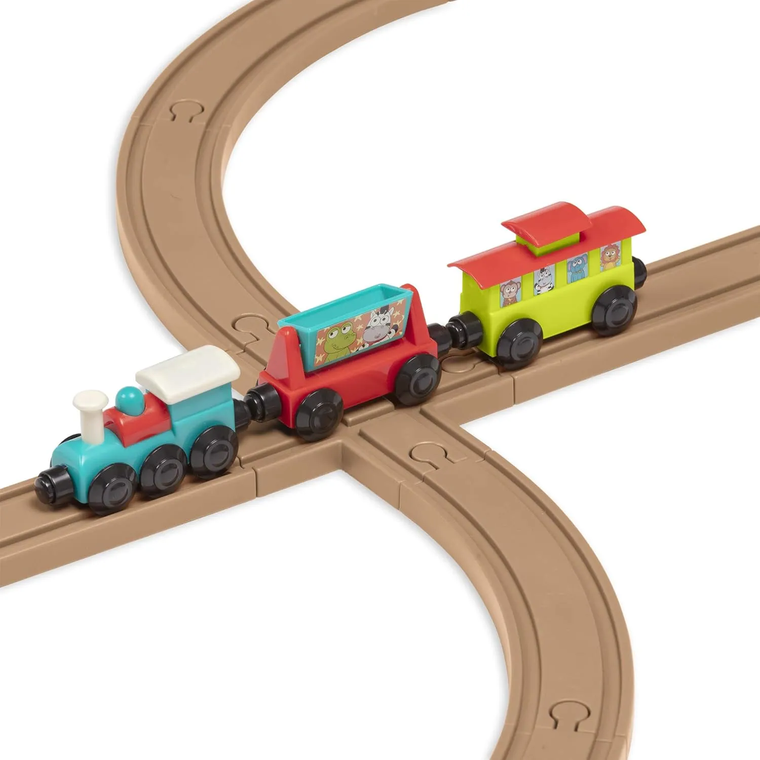 Battat – Train Set For Kids, Toddlers – 29Pc Train Track Set With Trains And Accessories – Developmental Toy- All Aboard Train Set – 2 Years  