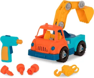 Battat- Wonder Wheels- Take-Apart Crane Truck – Toy Crane Truck With Drill For Kids – STEM Toy- Developmental Toy – 3 Years  